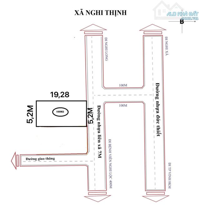 đất Nghi Thịnh , nghi lộc   Diện tích: 100m2 lối 2 đường Đức Thiết