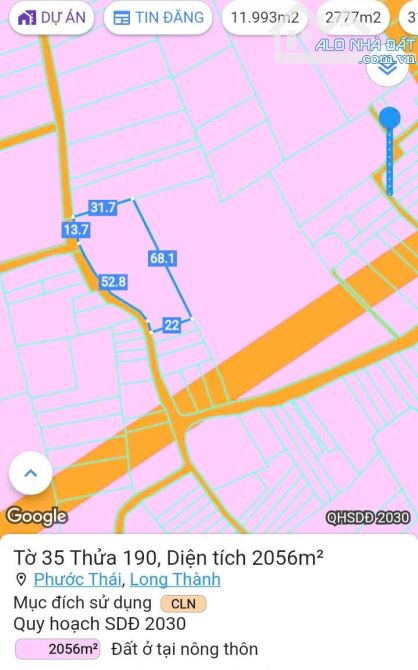 NGỘP [1,2 hecta] có 600m2 thổ cư, 3 mặt tiền đường nhựa, sát ngay nút giao cao tốc và QL51 - 3