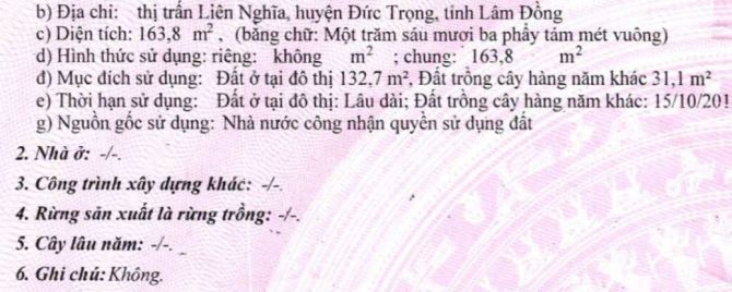 Bán nhà đất hẻm Hoàng Văn Thụ . Tt Liên Nghĩa . Đức Trọng . Lâm Đồng  —— Dt : 5,2x31. 135m - 3