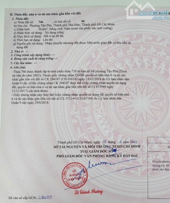 Bán Lô Đất 57m2 Mặt Tiền Hẻm 4 Đường 100A Cầu Xây. P. Tân Phú - 4