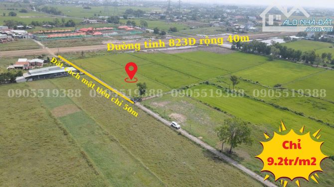 Đất Mặt tiền DT823D mở rộng 40m ngay Vin Hậu Nghĩa, chỉ từ 9tr/m2 - Giá Đầu Tư F0 !!