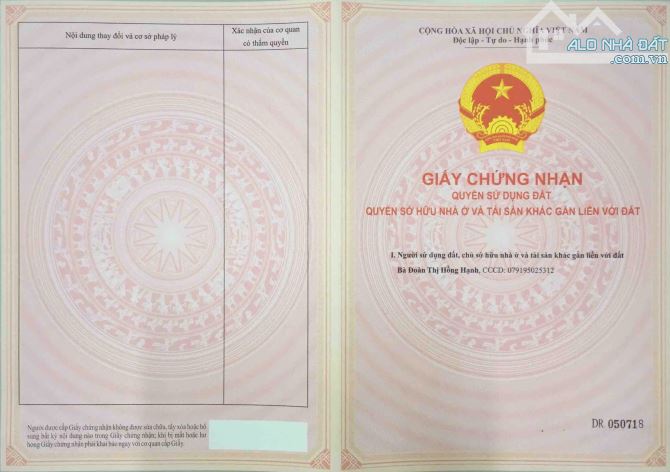 Chính chủ bán lô đất thổ cư gần ngay bệnh viện Xuyên á , sổ hồng sẵn