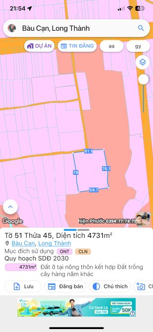 Bán hưn 4 sào 7 bàu cạn giá khoảng 2 tr/ m giá mềm