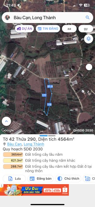 Chủ cần bán hơn 4 sào 5 giá chưa tới 1 tr/ m giá mềm đầu tư - 1