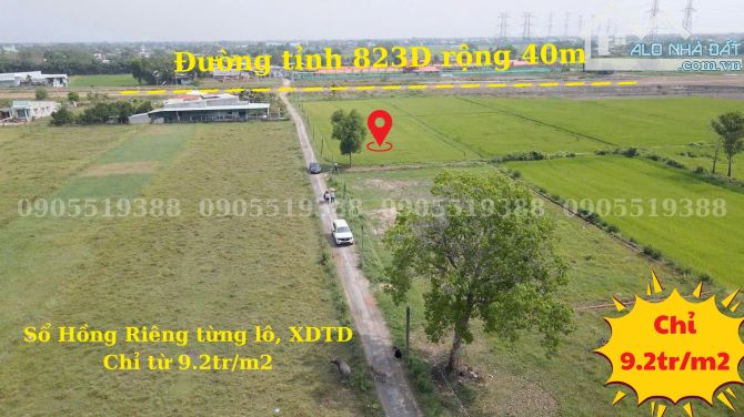 Đất Mặt tiền DT823D mở rộng 40m ngay Vin Hậu Nghĩa, chỉ từ 9tr/m2 - Giá Đầu Tư F0 !! - 3
