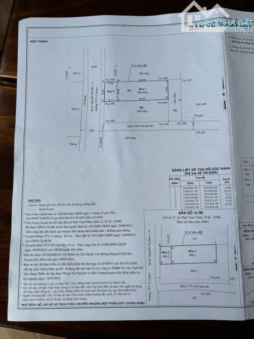 Bán lô đất 8*25m mặt tiền kd Phùng Thị Chuyện. Thới Tam Thôn