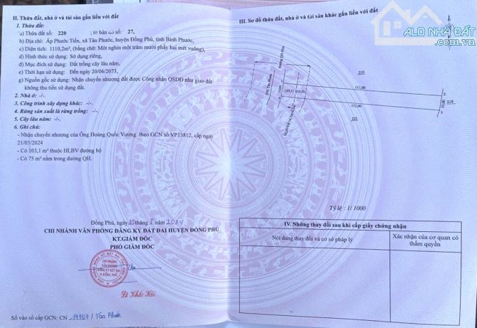 BÁN 1 SÀO MẶT TIỀN DH TÂN PHƯỚC GIÁ 595TR