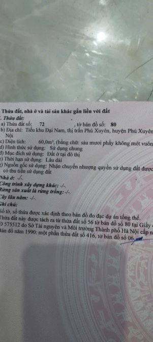 🌈CHỦ CẦN BÁN MẢNH ĐẤT TRỤC CHÍNH KINH DOANH 👉 Tiểu Khu Đại Nam Thị Trấn Phú Xuyên - 1