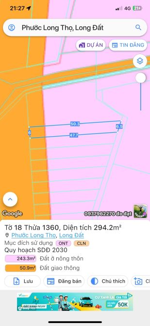 Đất Mặt Tiền Đường TL997 Ven Khu CN Đất Đỏ Giá Đầu Tư 1ty350 - 3