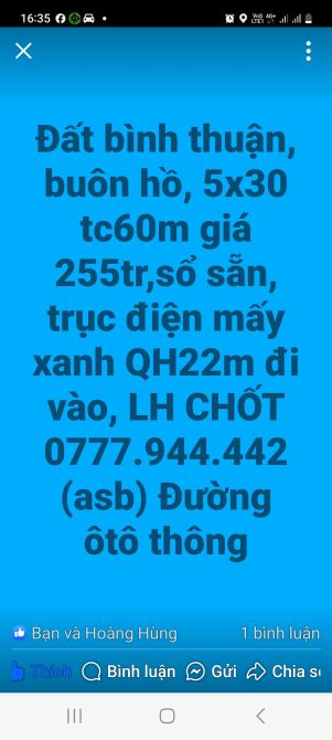 BÁN ĐẤT EATU SAU LƯNG CHỢ ĐẦU MỐI, ĐƯỜNG NHỰA 2ÔTÔ DÂN CƯ HIỆN HỮU, HẺM CẤP1 QL14,26 60M N - 6