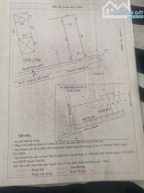 Bán nhà sỏ hồng riêng hẻm 1942 Huỳnh Tấn Phát, Nhà Bè, Dt 4x15m. Giá 3,55 tỷ - 7