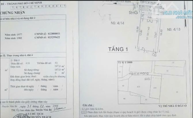 NHÀ NÁT HẺM ĐƯỜNG NGUYỄN BÌNH- NHÀ BÈ CẦN BÁN GẤP DT 147M2 SHR - 9