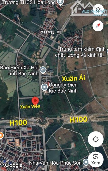 Bán đất xuân viên hòa long nhìn vườn hoa dt 100m mt 5m giá 5.2 tỷ