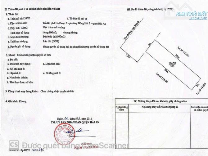 Cần tiền bán gấp lô đất bìa hồng chính chủ !!!