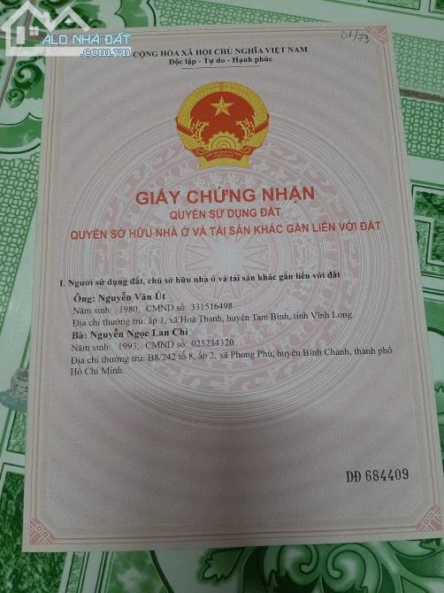 CHÍNH CHỦ CẦN BÁN LÔ ĐẤT THỔ CƯ NGAY ẤP THANH HÀ, THỊ XÃ BÌNH LONG