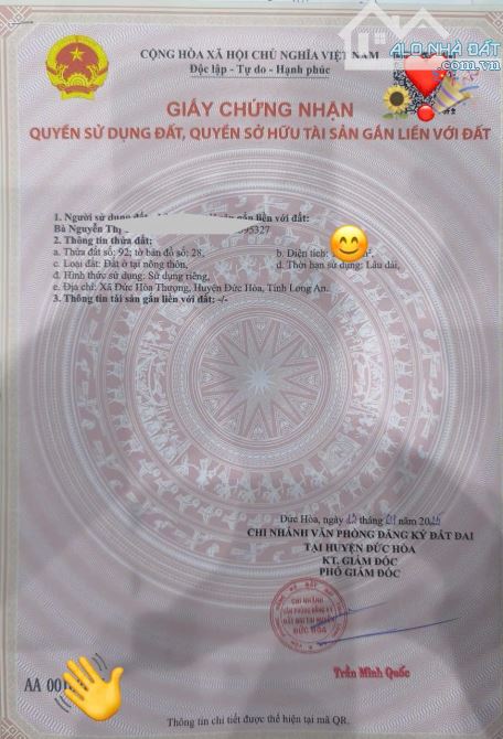 Lô Thổ Cư Ven TPHCM Đón Đầu Hạ Tầng Giao Thông Đang Làm Và Mở Rộng Mặt Tiền Giá Mềm 9Tr6/M - 2