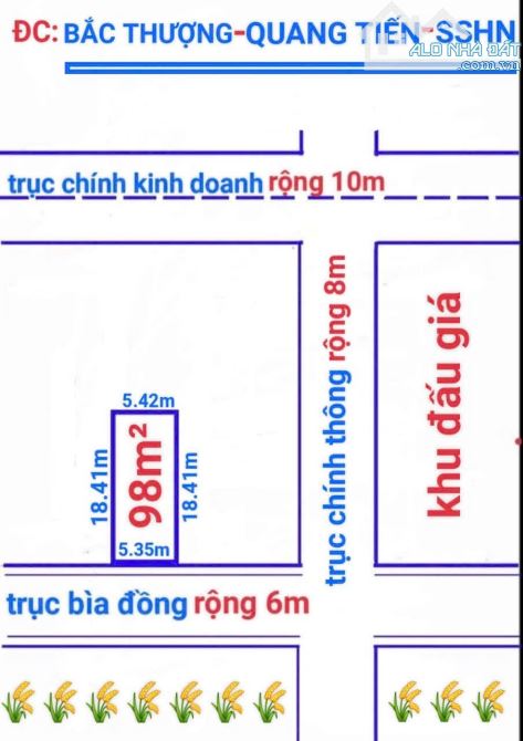 Giá rẻ nhất tại Bắc thượng Quang tiến sóc Sơn hà nội dt 98 m fun tc