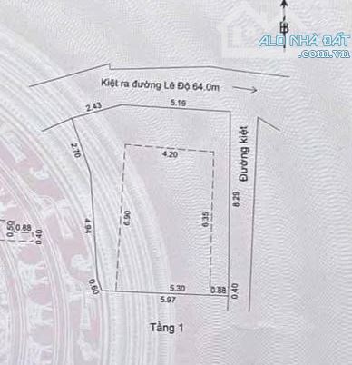 ♪ Đất 2 mặt kiệt 2.5m thẳng 60m ra Lê Độ, 58m2, 2.35 tỷ - 1