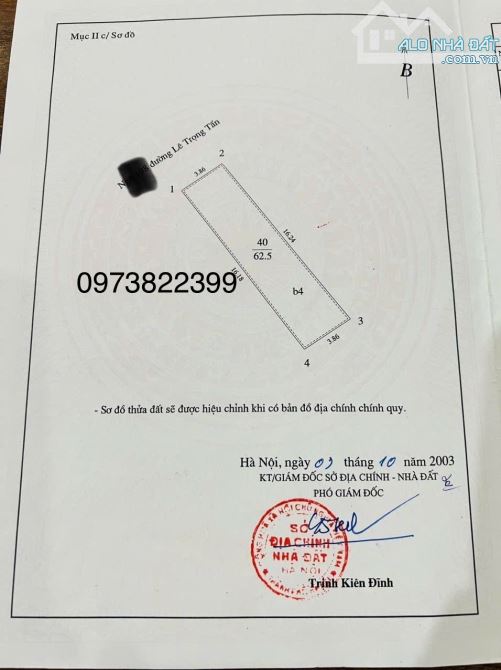 Bán nhà phố Lê Trọng Tấn, Thanh Xuân, Dt 63m2, 5t, mt 3.9m, ô tô tránh, kinh doanh.