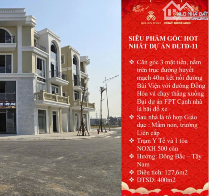 🏣🏣 Siêu phẩm Góc hot nhất dự án Golden Point Đồng Hòa - ĐLTĐ 11 m