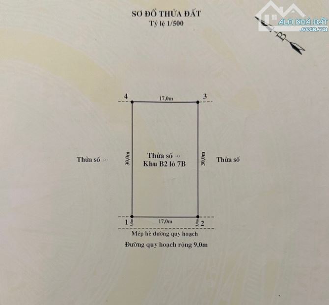 510m2 đất Lô 7B tuyến 2 Lê Hồng Phong - Ngang 17m - Đường 15m - 1
