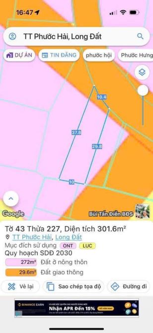 ĐẤT PHƯỚC HẢI GẦN ỦY BAN 302M NGANG 10 THỔ CƯ 250M ĐÃ XÂY RÀO GIÁ 2 TỶ XX - 1