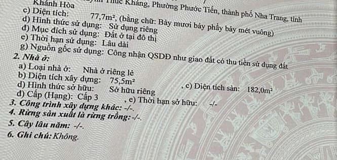 Bán căn hiếm Mặt tiền Huỳnh Thúc Kháng Nha Trang ngang 8.5m có 102 gọi em Khang ngay - 1