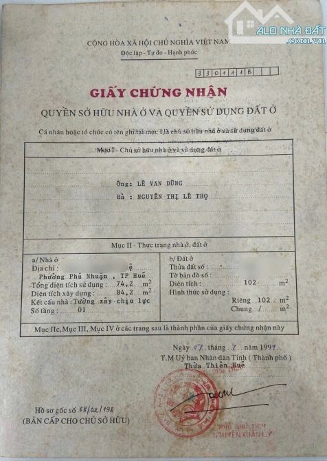 Bán đất hiếm tặng nhà 03 tầng kiệt 81 đường Nguyễn Huệ, phường Phú Nhuận Tp.Huế -Cách mặt - 3