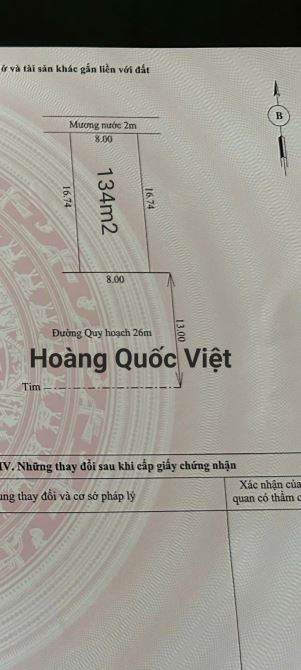 Mặt tiền Hoàng Quốc Việt : 134m2 ( 8mx16,7m ). Chỉ 12 tỷ - 3