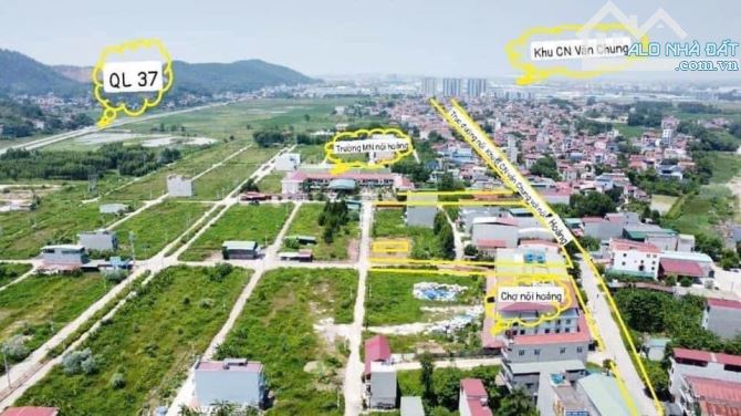 Bán đất giá rẻ,KCN Vân Trung-Nội Hoàng, Bắc Giang gần Chợ, Trường vị trí đẹp 1,55, T2/25