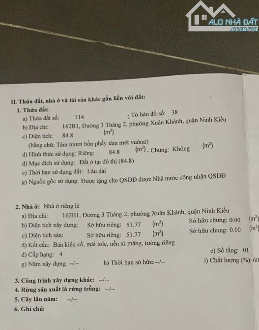 BÁN NHÀ MẶT TIỀN ĐƯỜNG 3/2 GẦN ĐẠI HỌC CẦN THƠ - 1