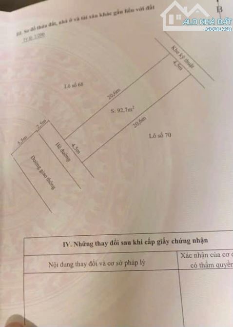 Bán đất TĐC Đằng Hải 2 sát đường Trần Hoàn - Lê Hồng Phong  - DT : 92,7m2 ngang 4,5m - Đườ - 1