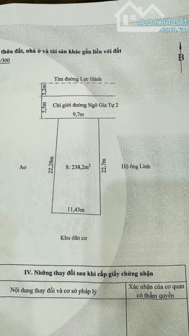 Bán căn nhà mặt phố đường Lực Hành - DT 238m thực tế 290m - Ngang 9,7m giá bán 15 tỷ - 2