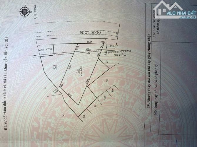 2032 m2 đất nông nghiệp quy hoạch thổ cư mặt tiền quốc lộ 20 - 3