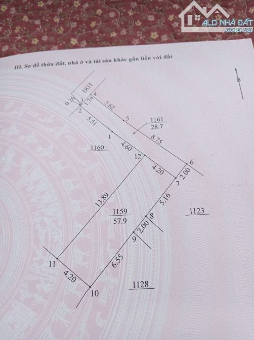 Bán đất Hạ Mỗ - Đan Phượng dt 57,9m giá 48tr/m