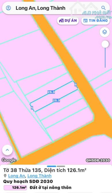 5x25m full thổ cư giá đầu tư, mặt trước sân bay, xã Long An, Long Thành, Đồng Nai