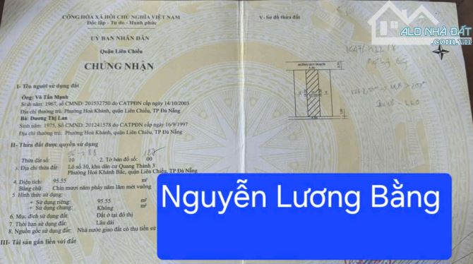 Bán lô đất kiệt đối diện trường Đại Học Bách Khoa; K47 NGUYỄN LƯƠNG BẰNG