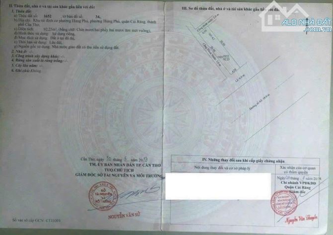 BÁN NỀN 307 ĐƯỜNG A3 KDC HƯNG PHÚ P. HƯNG PHÚ, Q. CÁI RĂNG, TP CẦN THƠ. - 2