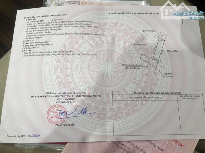 💥💥💥 Bán Đất Gần QL10 , Ngõ oto đỗ cửa, 66m2, ngang 4,05m, Giá 1,25 tỷ💥💥💥 - 1