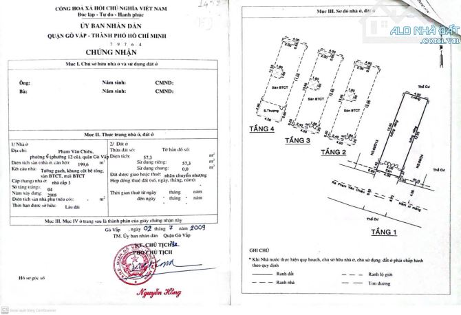 CẦN BÁN NHÀ PHẠM VĂN CHIÊU- 60M2- 5TẦNG-4PN. HẺM 6M.KHU ĐỒNG BỘ - 2