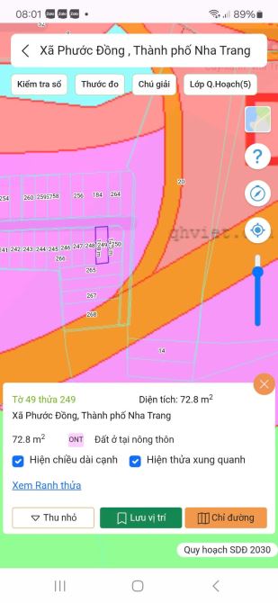 BÁN ĐẤT THÔN PHƯỚC HẠ,XÃ PHƯỚC ĐỒNG, THÀNH PHỐ NHA TRANG  -Diện tích : 72 m² giá 780tr - 2