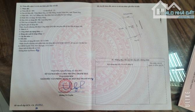 200m đất Tiến Nông giá 850tr lô góc 2mt