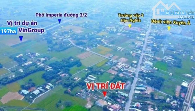 BÁN LÔ ĐẤT 200M2- GẦN DỰ ÁN 197HA VINHOME THỊ TRẤN HẬU NGHĨA
