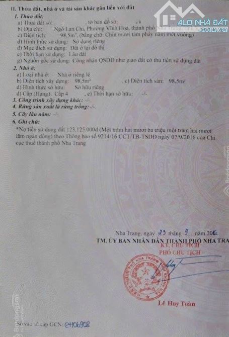 Bán đất gần biển đường Ngô Lan Chi Vĩnh Hòa Nha Trang