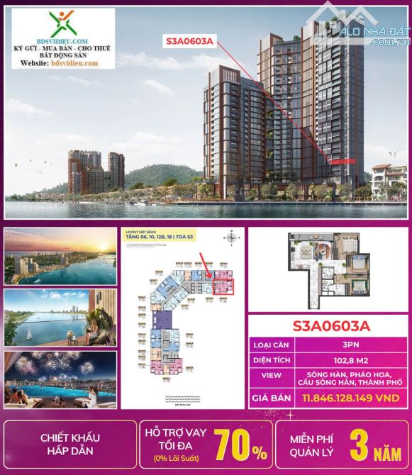 GIỎ HÀNG QUỸ CĂN "VIP" CĂN HỘ SUN VIEW SÔNG HÀN - VIEW PHÁO HOA ĐÀ NẴNG - CK KHỦNG 21% - 1