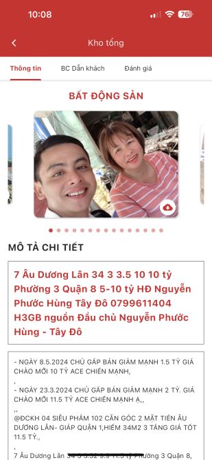 Bán nhà Mặt tiền Tùng thiện vương Quận8,85m2,nở hậu 5,5m2,giá 18,5 tỷ(TL) - 2