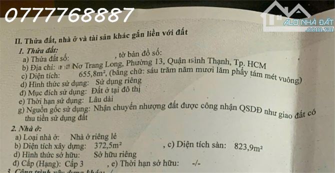 Bán 655m2  MT Nơ Trang Long, Quận Bình Thạnh, VT siêu đẹp xây tòa nhà - 2