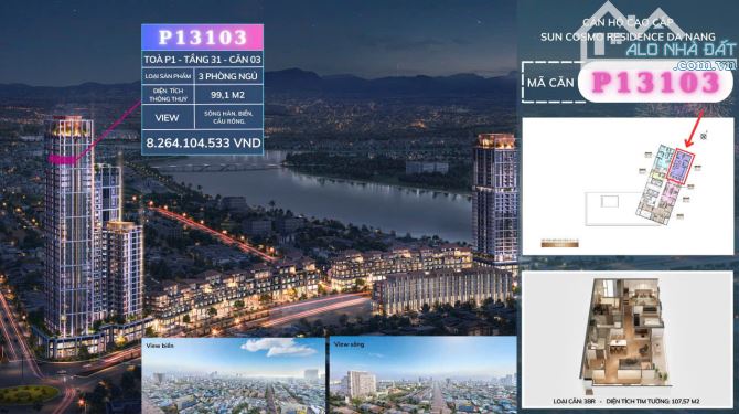 GIỎ HÀNG QUỸ CĂN "VIP" CĂN HỘ SUN VIEW SÔNG HÀN - VIEW PHÁO HOA ĐÀ NẴNG - CK KHỦNG 21% - 3