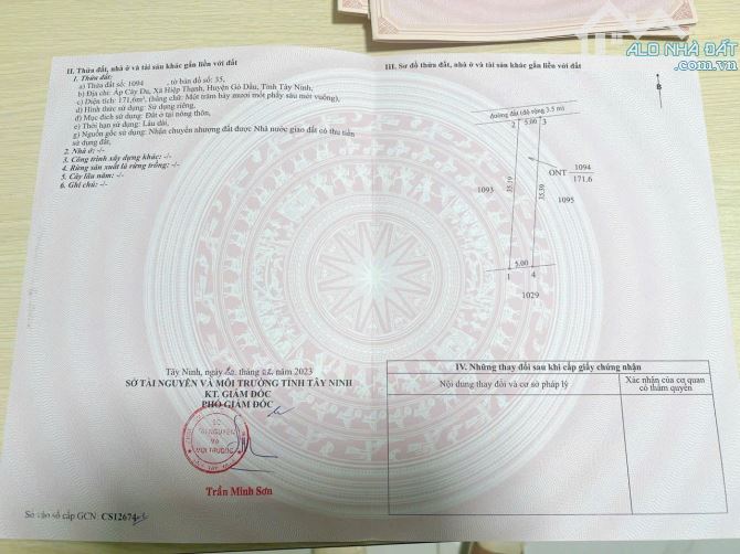 ĐẤT KCN HIỆP THẠNH 171M2 ( ONT) KDC đông đúc SHR CC LIỀN 450TR - 1
