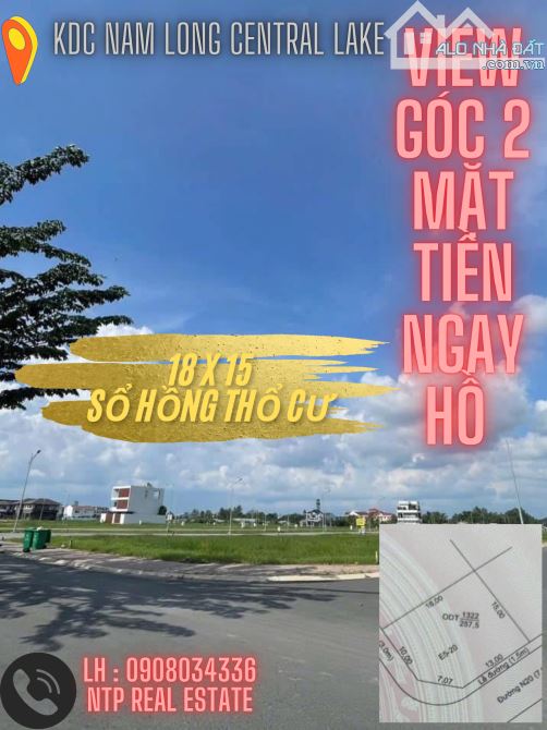 NỀN GÓC 258m2 VIEW HỒ NAM LONG CẦN THƠ